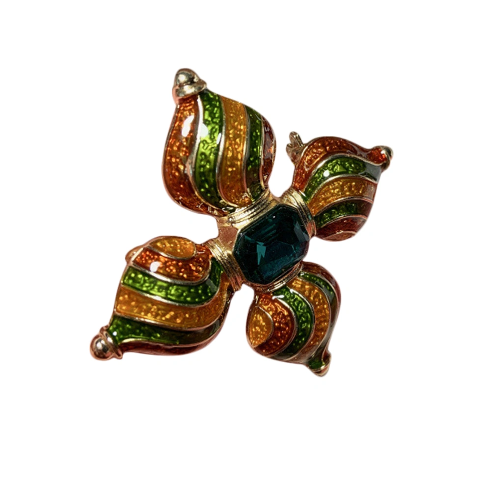 1Pc Antique Drop Enamel Brooch Exotic Emerald Brooch Pin Cloth Accessory for Lady Girl(Green)