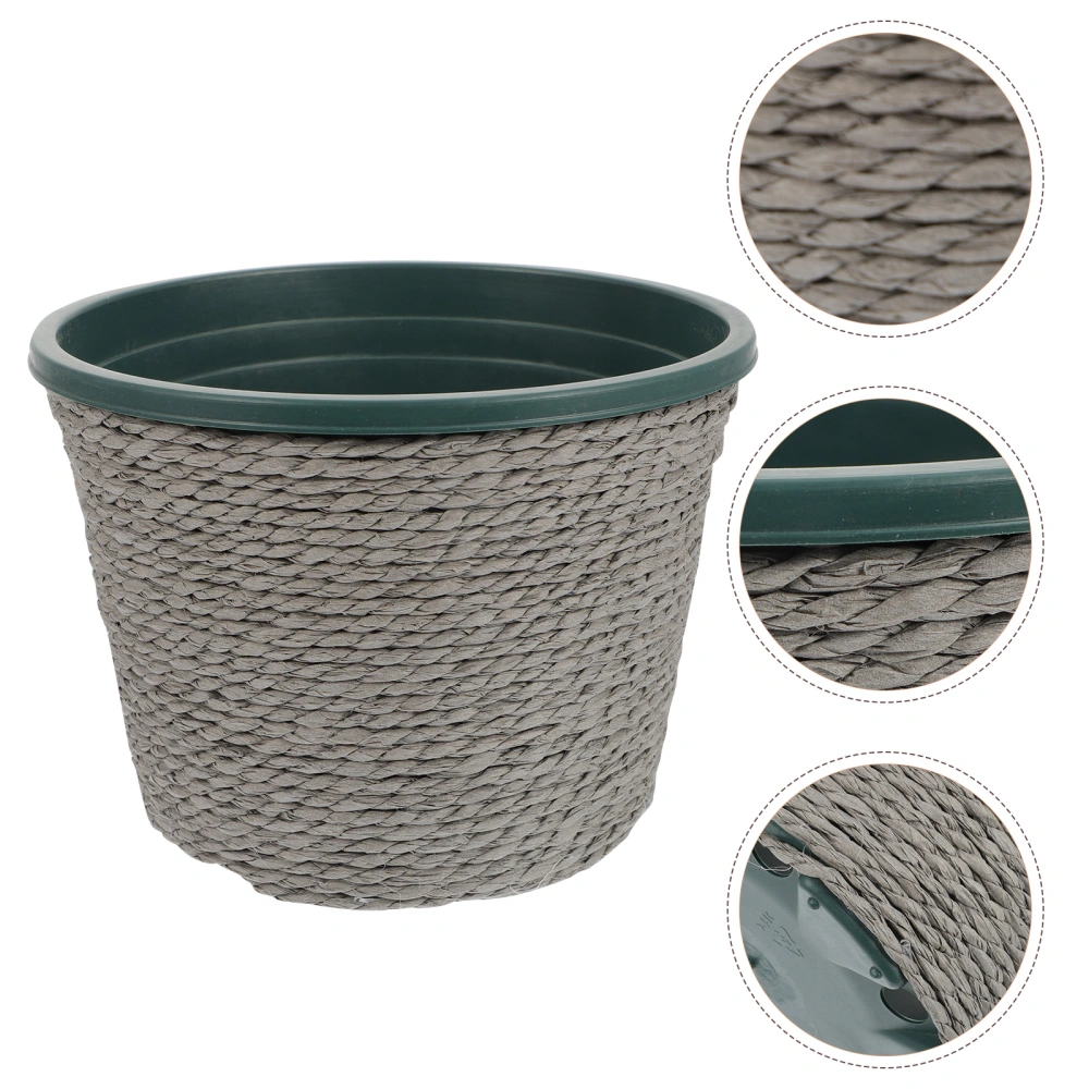 Decorative Rope Woven Flowerpot Desktop Flower Container for Home Office