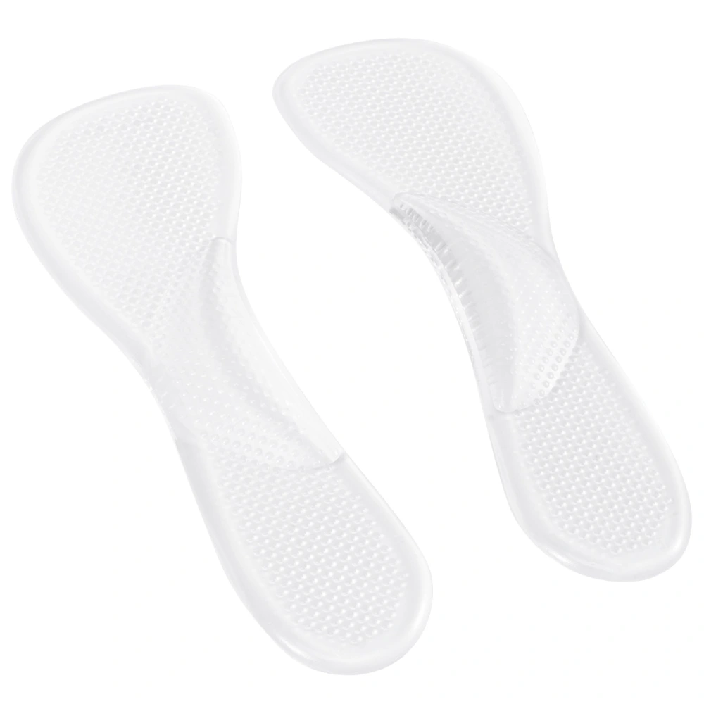 2 Pairs of Thicken Silicone Insoles Super Sports Absorption Gel Insoles for High Heel Shoes (Transparent)