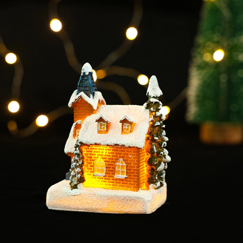 Christmas Miniature House Ornament Xmas Desktop House Party Table Decoration