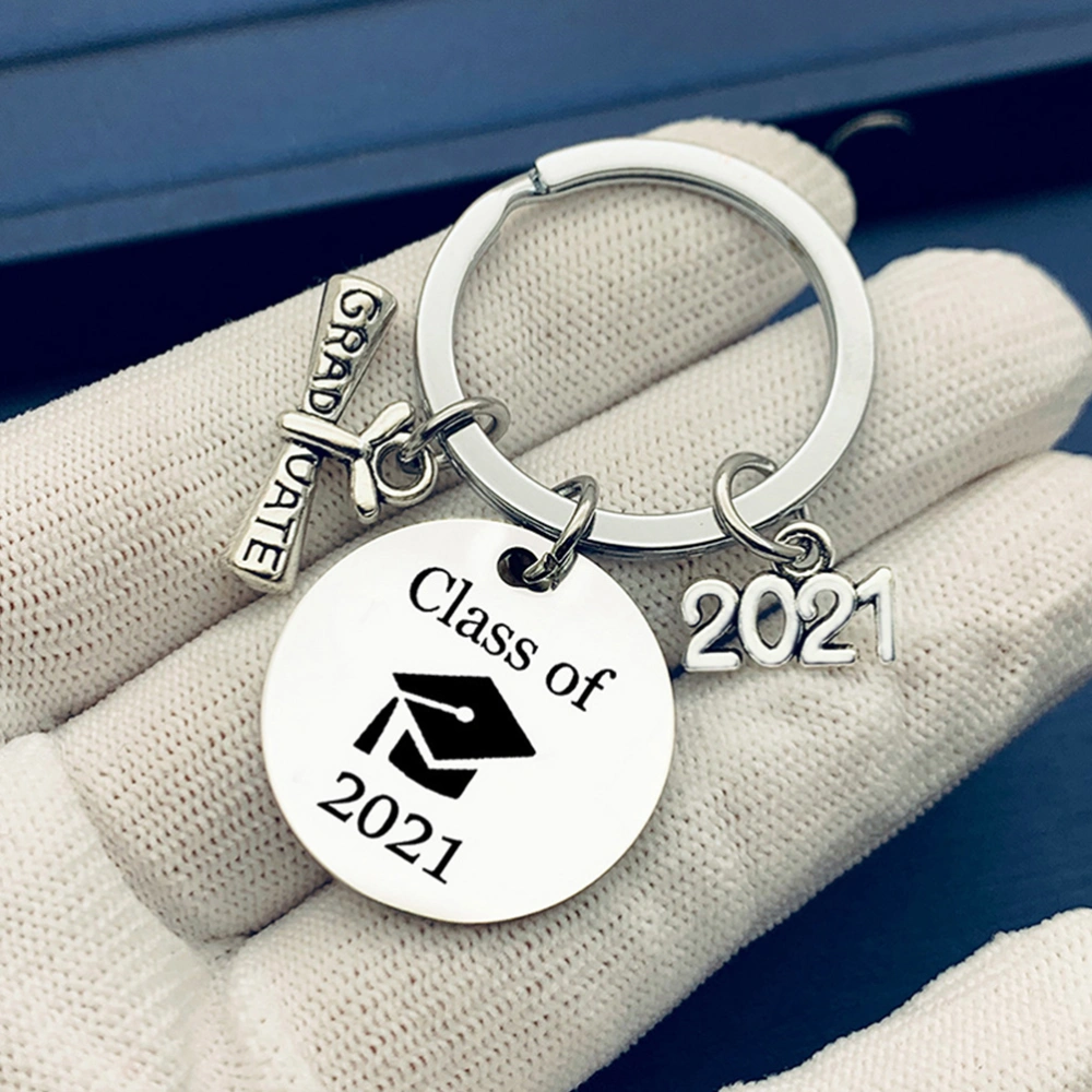 2pcs 2021 Graduation Souvenir Key Chain Bag Keys Pendants Graduation Gift