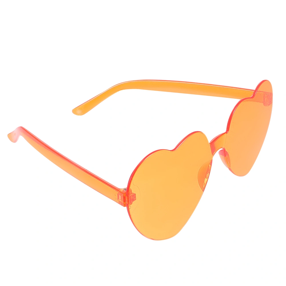 Unisex Heart Shape Sunglass Fashion Colored Glasses Shades for Women Men (Orange)