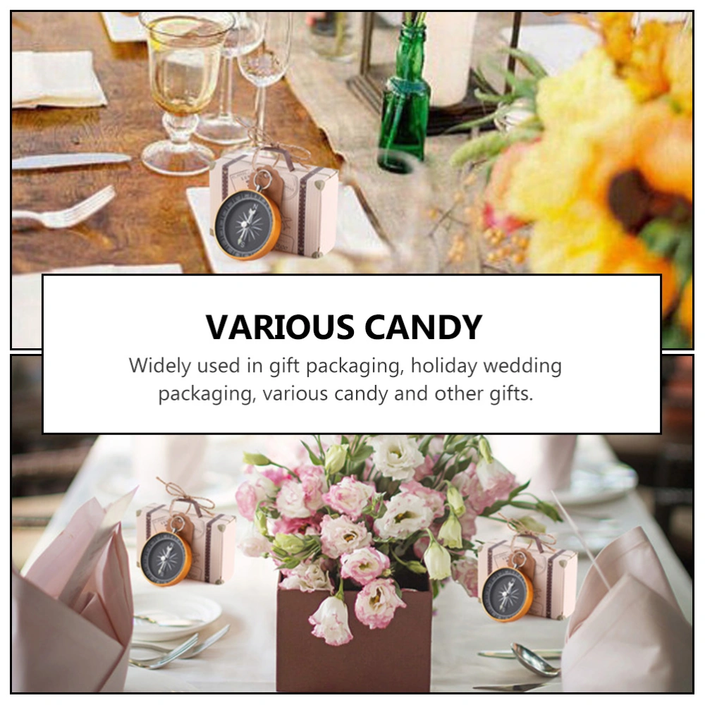 20pcs Wedding Candy Wrapping Pouches Gift Paper Boxes Creative Compass Candy Box