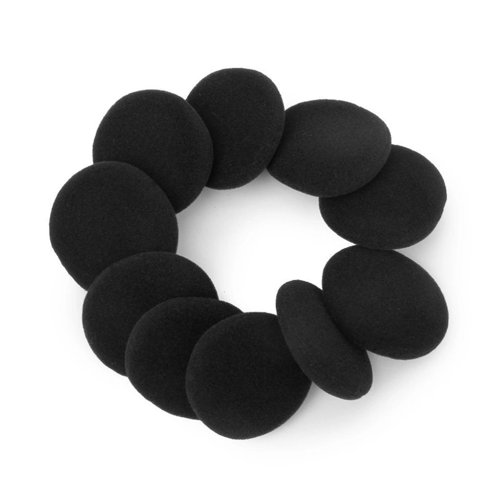 10pcs Replacement Earbud Ear Pad Covers for 40mm Headset Earphones (Black)