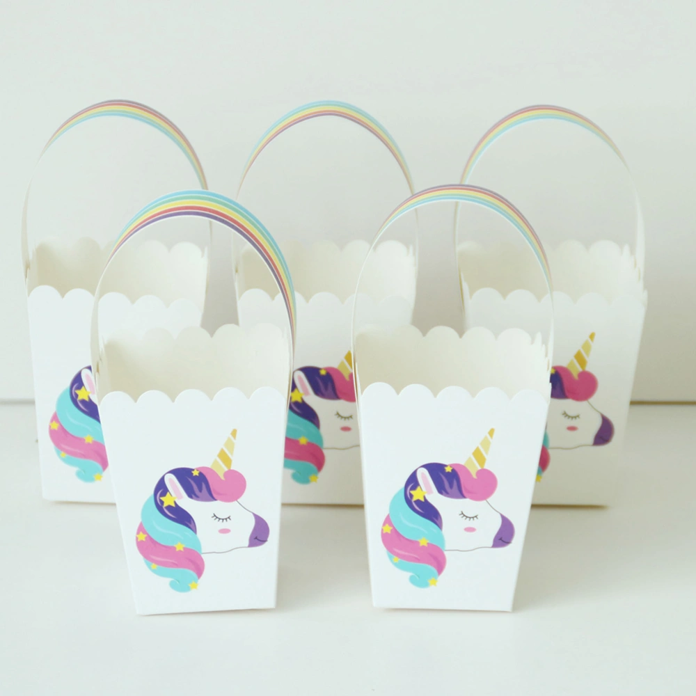 10pcs Gift Bags Party Favors Tote Bags Rainbow Unicorn Kids Treat Bags Candies Goodies Boxes Bags for Wedding Birthday Halloween