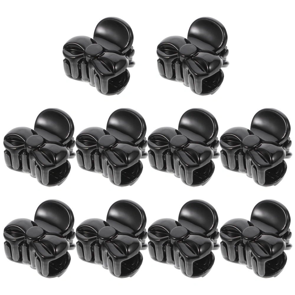 10Pcs Mini Jaw Clips Octopus Clip Hair Clips Plastic Hair Claws Clamps Hairpins Plastic Headwear Hair Accessories Hair Pin for Girls and Women (Black)