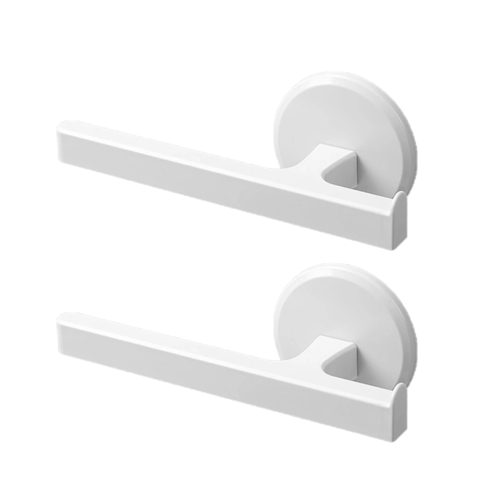 2PCS Wall Mounted Towel Bar Punch Free Towel Rack Bathroom Holder (White)