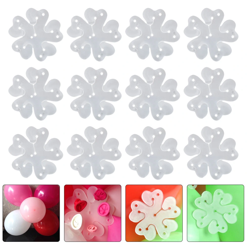 50pcs 5-in-1 Flower Shape Balloon Clips Holder for Wedding Birthday Party