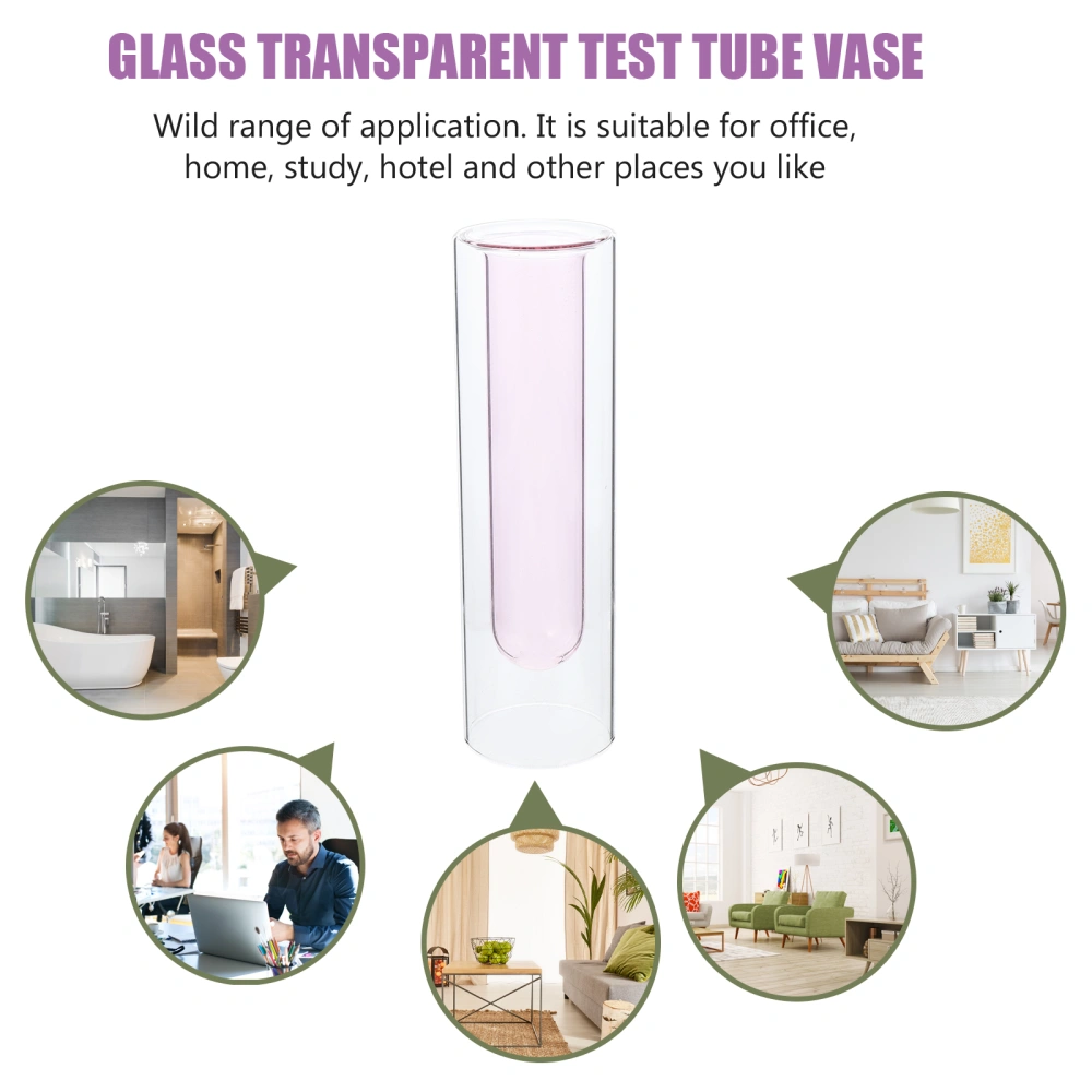 Double-layer Glass Hydroponic Vase Home Test Tube Vase Creative Household Decor