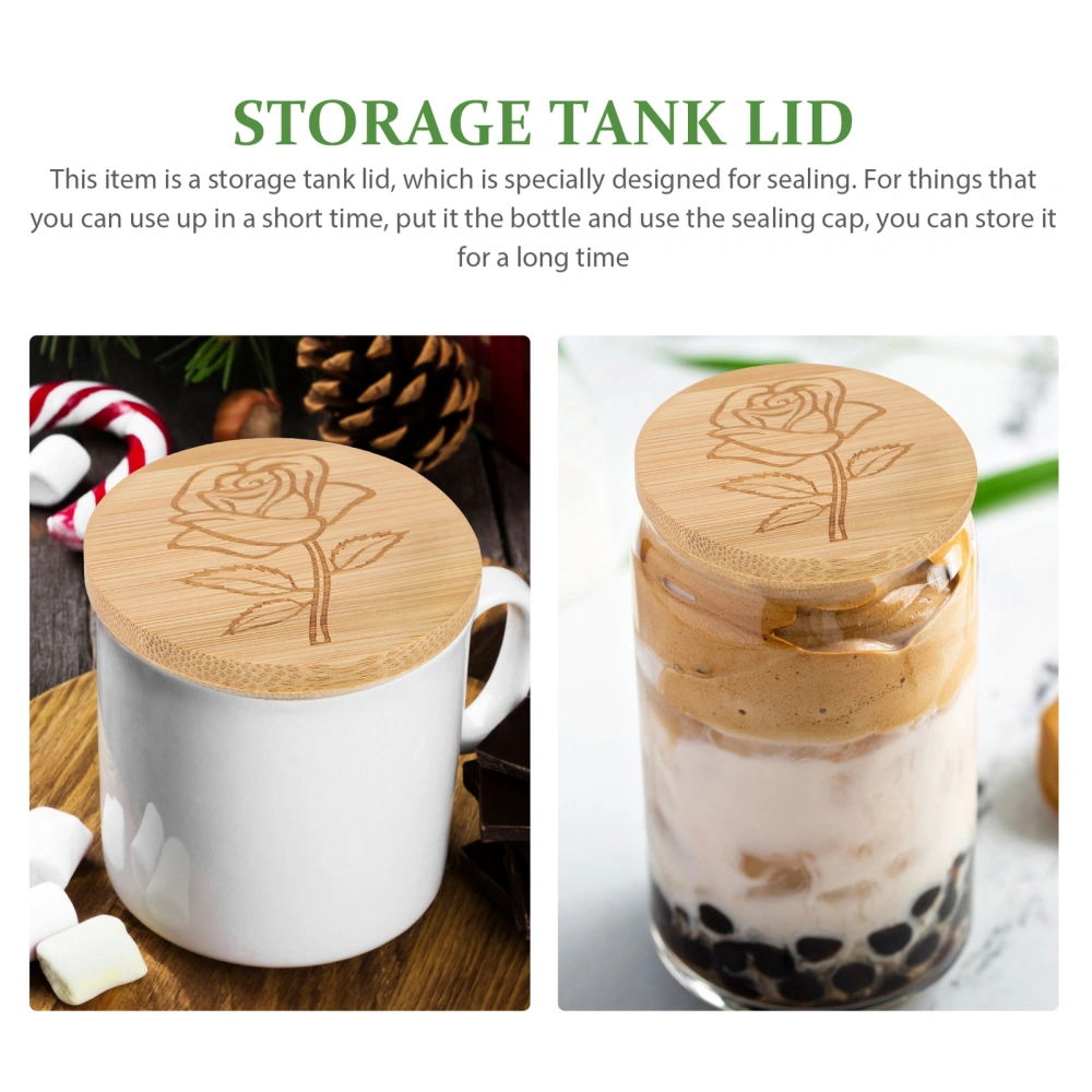 8pcs Canning Bamboo Lid Round Jar Lid Storage Tank Bamboo Lid Jar Covers