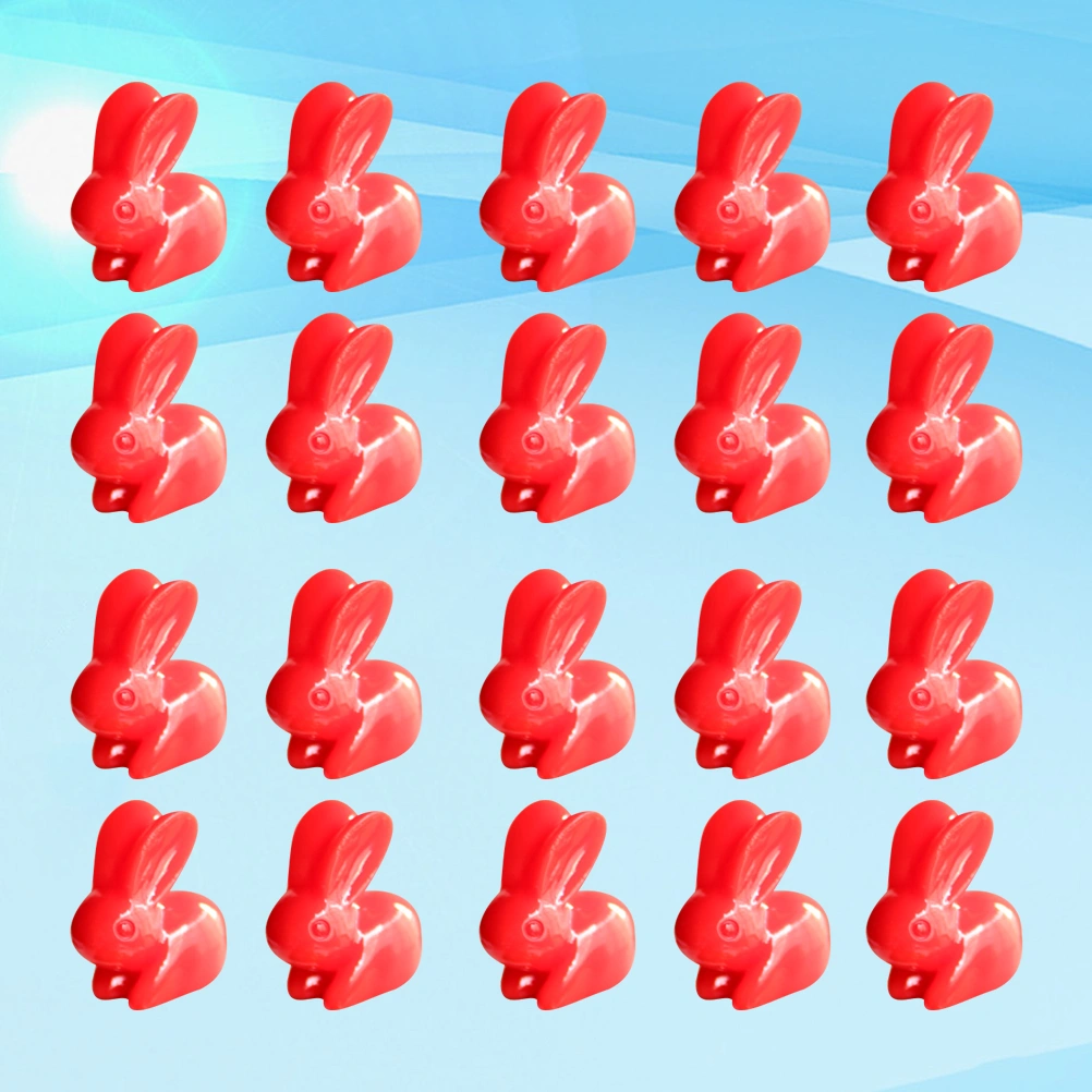 20pcs Resin Rabbit Model Fake Beautiful Scenery Decoration for Home Store (Red)