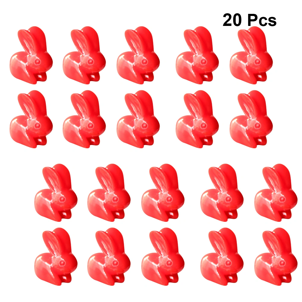 20pcs Resin Rabbit Model Fake Beautiful Scenery Decoration for Home Store (Red)