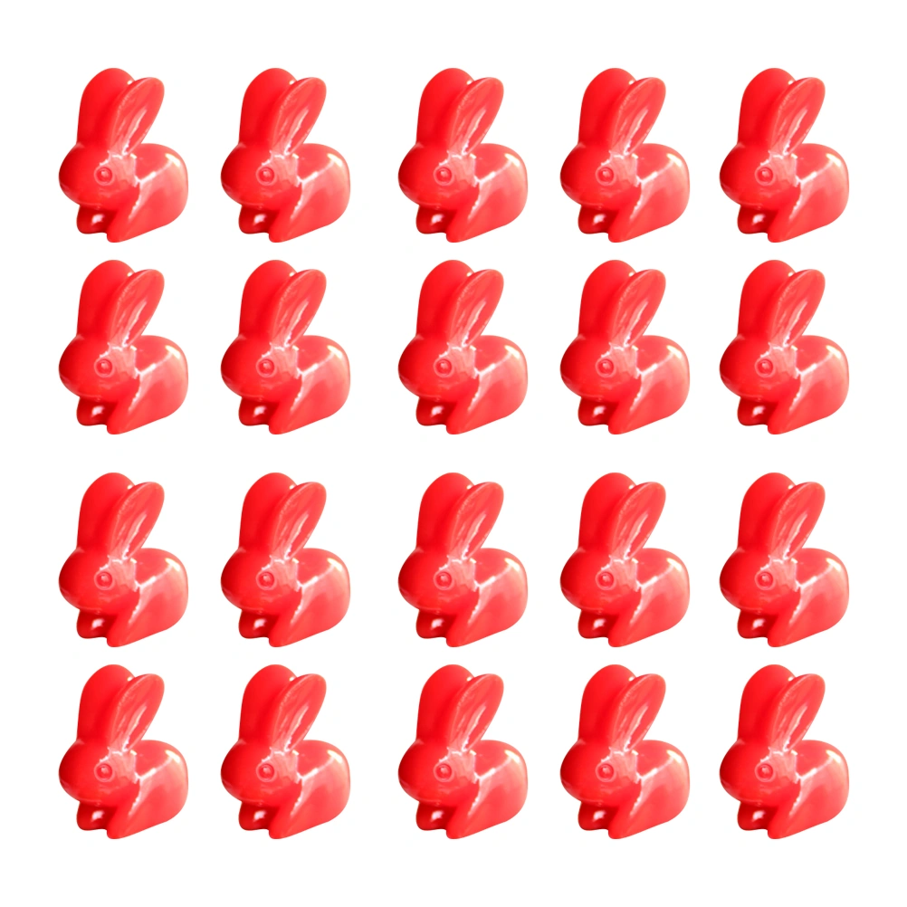 20pcs Resin Rabbit Model Fake Beautiful Scenery Decoration for Home Store (Red)
