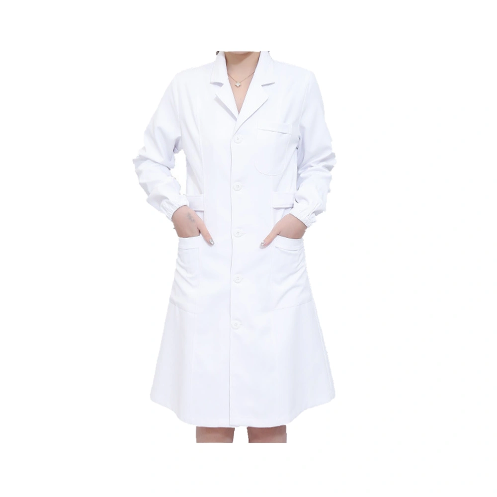 Long Sleeve Overalls White Coat Isolation Gown Suit Nursing Uniform for Women White (Size XXL)