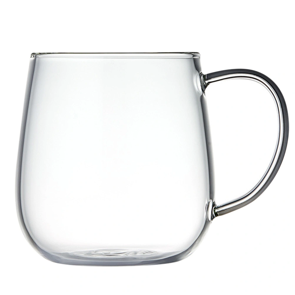 1Pc Transparent Glass Juice Cup Milk Cup Tea Cup Multipurpose Water Mug (White)