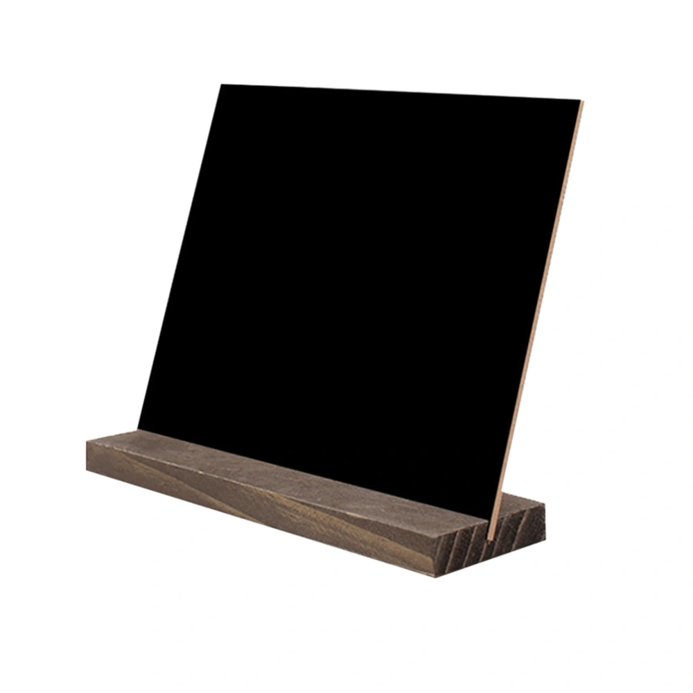 3 Pcs 15.3x5cm Small Display Blackboard Creative Wood Base Double-Sided Writing Erasable Blackboard for Store Hotel Bar (Black)