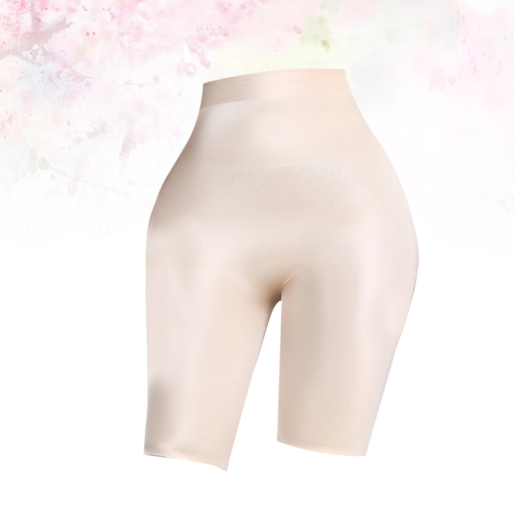 1pc High Waist Safety Pants Ice Silk Safety Pants Dress Anti-emptied Pants Underskirt Shorts for Women (Skin Color, Size M)