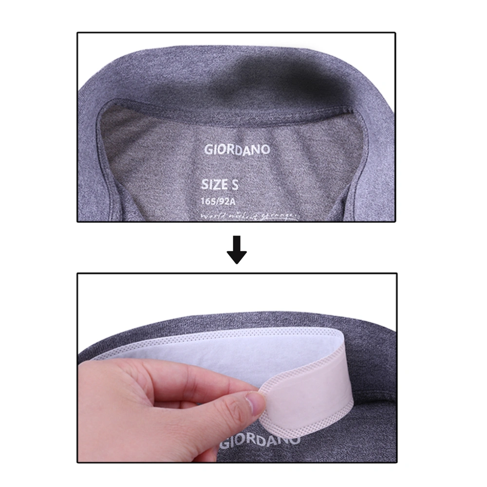 10pcs Neck Sweat Pad Disposable Collar Sweat Pads Self-adhesive Sweat Perspiration Pads for Men and Women(Ship-shaped)