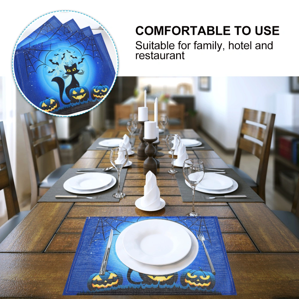 4Pcs HalloweenThemed Place Mat Cartoon Shaped Dining Table Mat