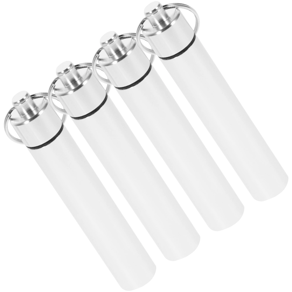 4pcs Key Ring Design Toothpick Holder Metal Toothpick Container Portable Toothpick Holder