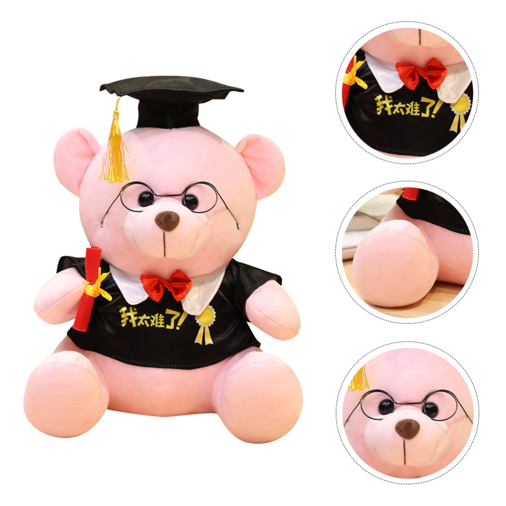 1pc Stuffed Bear Doll Cartoon Senior Year Doctorial Hat Bear Plush Doll