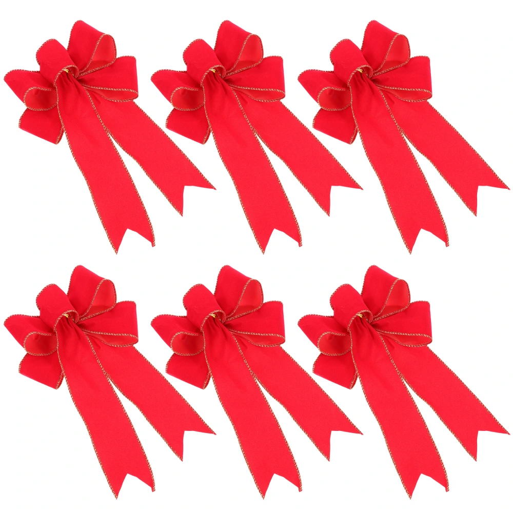 6Pcs Christmas Bows Pretty Bows Xmas Decorative Bows Chic Party Decorations