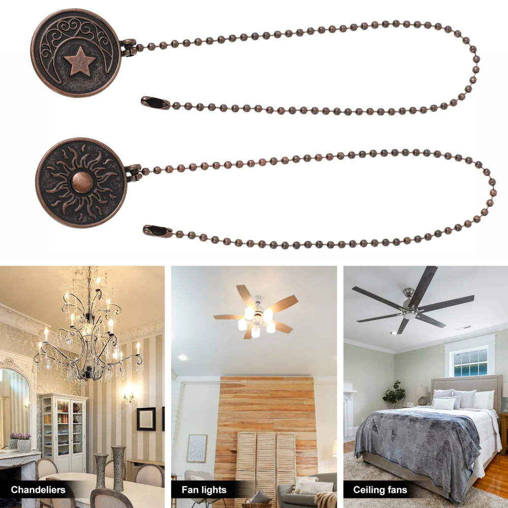 2Pcs Ceiling Fan Pull Chains Unique Light Hanging Adorns Ceiling Lamp Decor