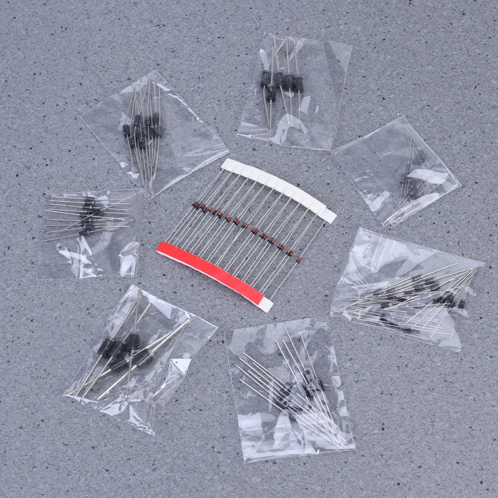 100pcs Rectifier Diode Assorted Kit with 8 Modles 1N4148 1N4007 1N5819 1N5399 FR107 FR207 1N5408 1N5822