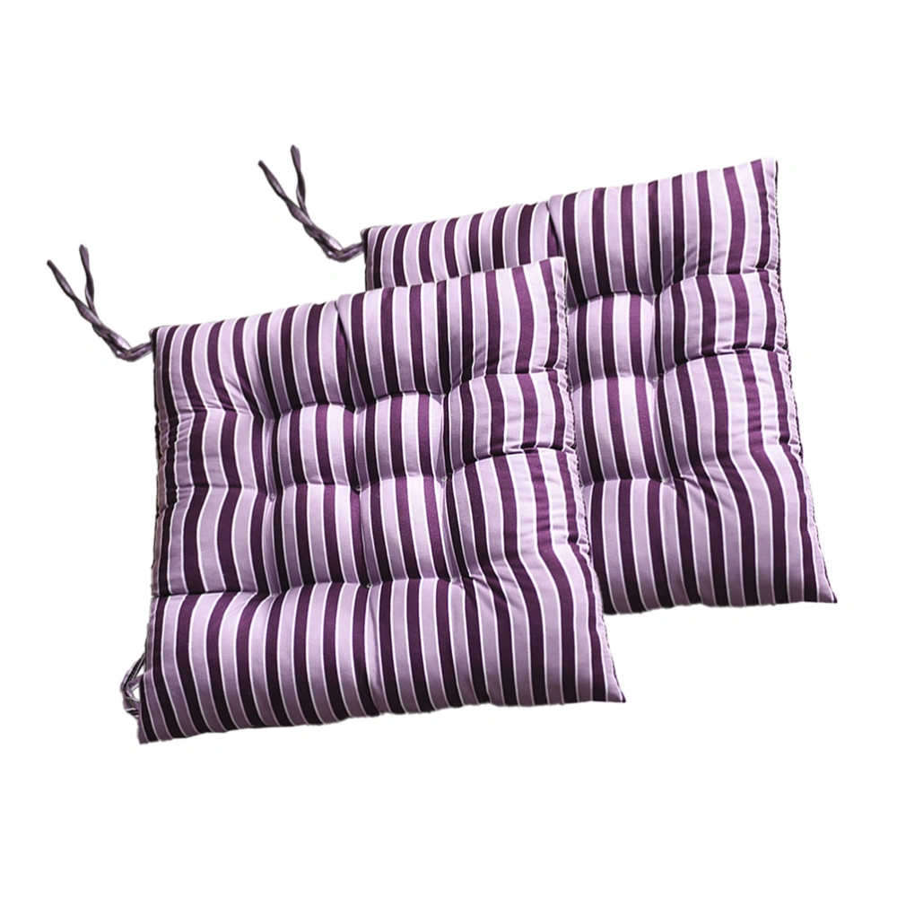 2pcs Striped Pattern Cushion Office Chair Cushion Household Home Seat Cushion (Purple)