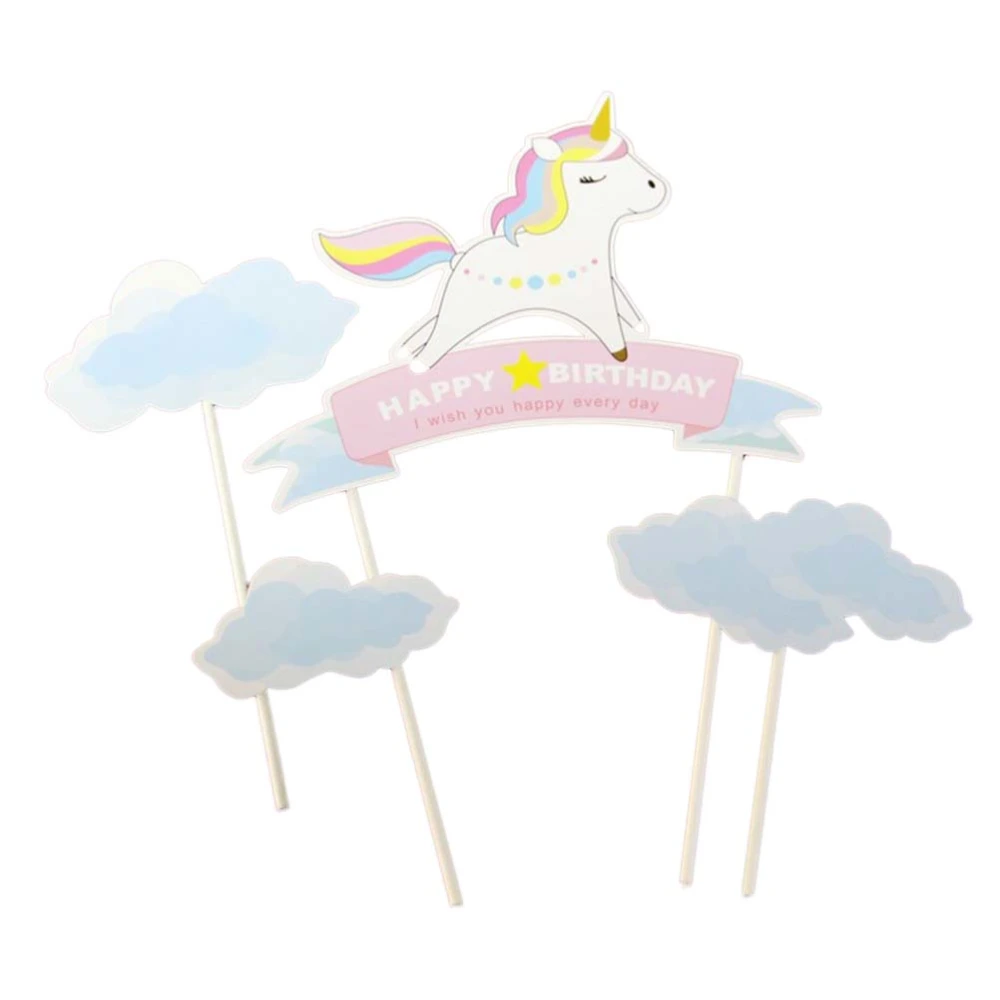 10 Pcs Colorful Gold Unicorn Party Decorated Cake Insert Lovely Glitter Paper Unicorn Cake Decorating Toppers Birthday Wedding Party Favors (A Pack of 5 Packs * 2)