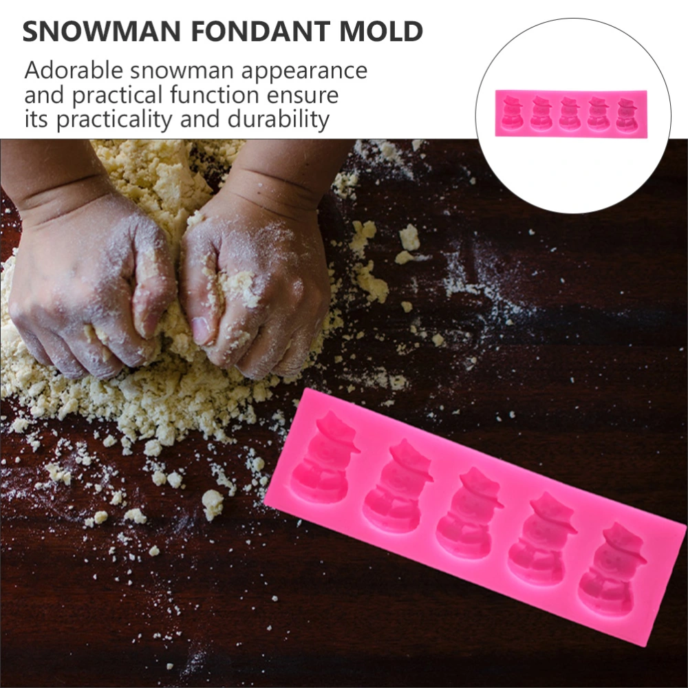 1 Pc Adorable Fondant Mold Snowman Cake Mold Eco-friendly DIY Mold (Rosy)