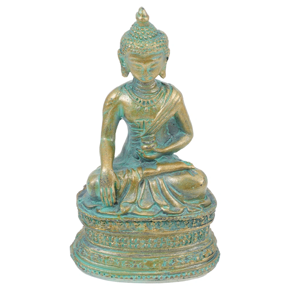 1pc Antique Style Buddha Figurine Decor Desktop Decor Religious Style Ornament