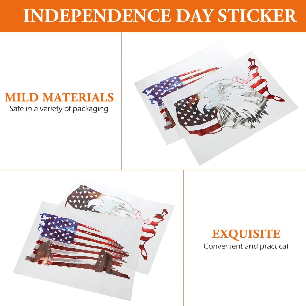 2pcs Independence Day Wall Sticker Decorative Sticker Wall Art Decor Stickers