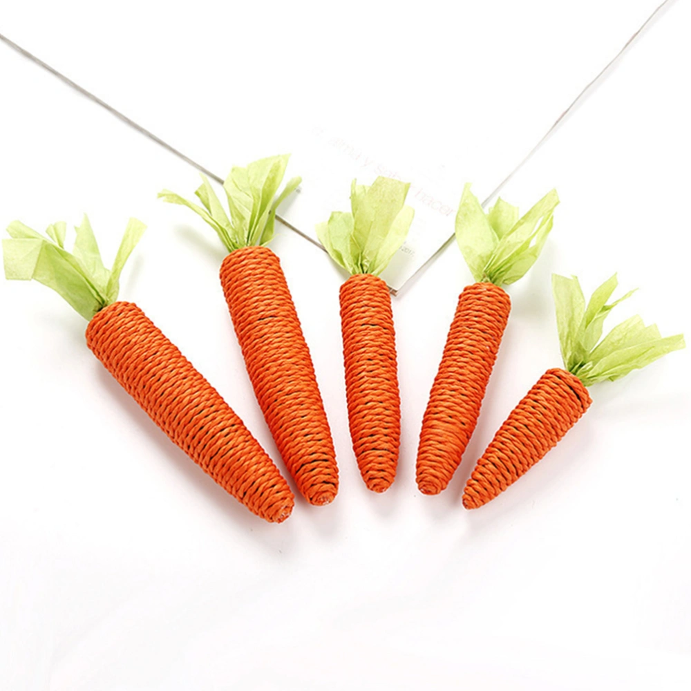 6Pcs Adorable Pet Cat Bite Toys Funny Cat Scratch Toys Carrot Shape Chew Toys