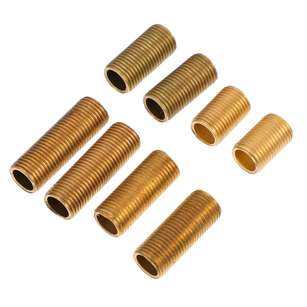 8 Pcs 1 Bag Brass Lamp Connecting Rods Quality Light Thread Pipes (Golden)