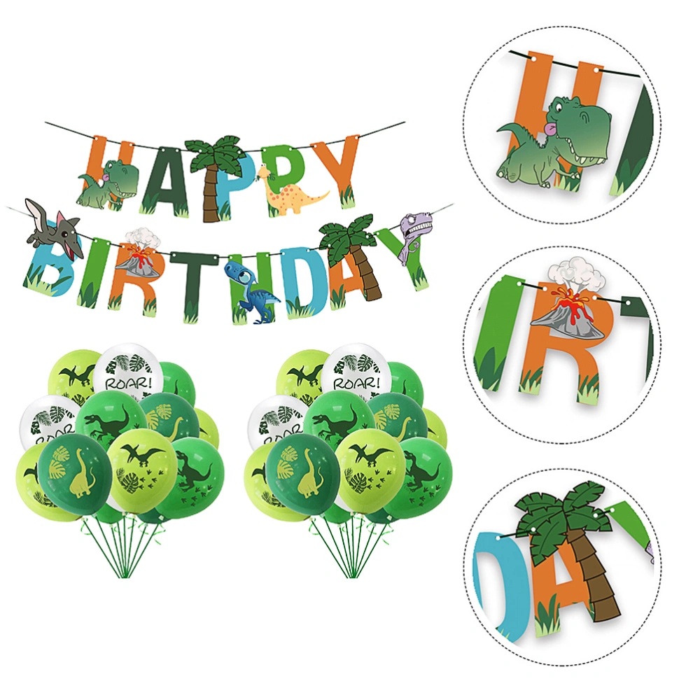 1 Set 33 Pcs Decorative Birthday Party Balloons Scene Layout Props Bunting