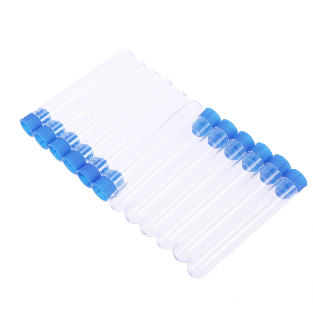 12 Pcs/Pack 16x150mm Plastic Clear Test Tube with Stopper for Scientific Experiments Party Candy Storage with Stopper (Random Colors)