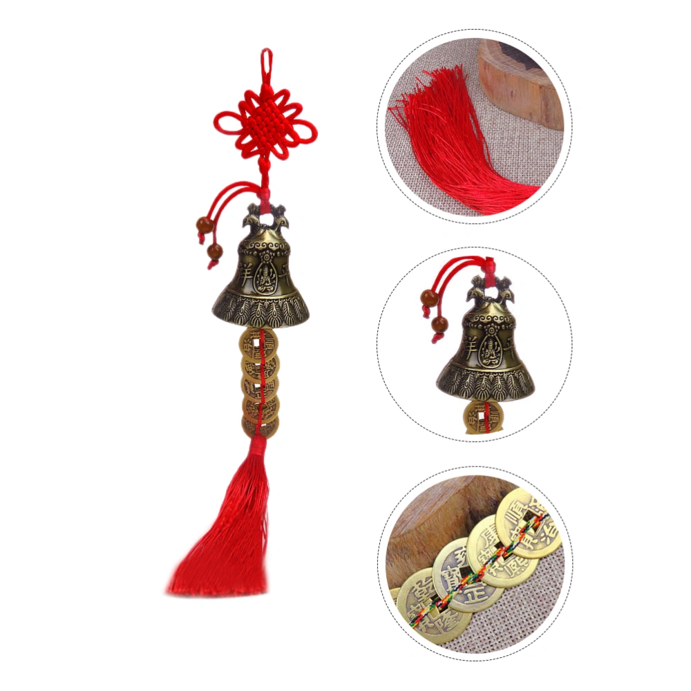 1pc Chinese Knot Wind Bell Tassels Fortune Coins Feng Shui Coins Car Pendants