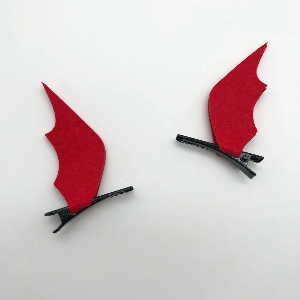 3 Pairs of Halloween Hair Clips Bat Wing Clip Hairpin Hair Accessories for Cosplay Party