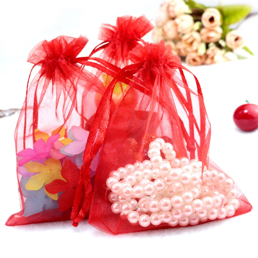 100 Pcs Jewelry Drawstring Bags Candies Containers Organza Bags(Random Color)