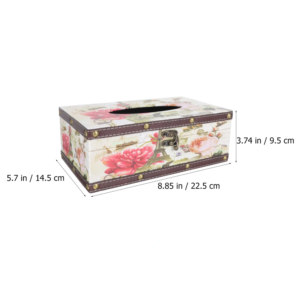 1Pc Creative Tissue Storage Box Retro Style Napkin Box Home Wooden Napkin Box