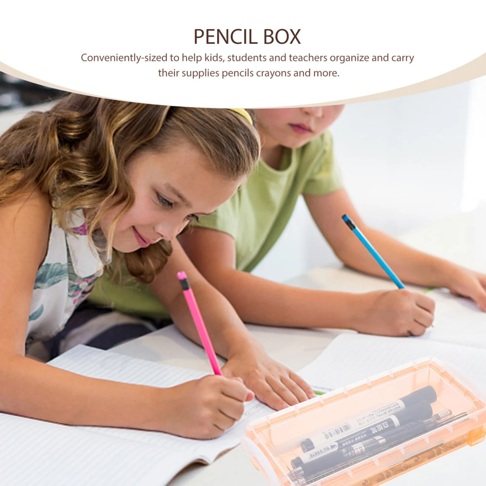 3Pcs Pencil Box Plastic Pencil Case Sketch Pencil Box Kids Stationery Storage Box Pencil Storage Case