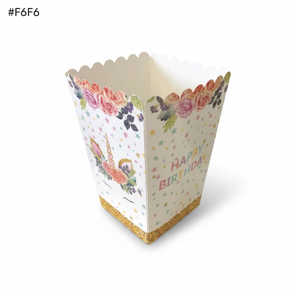 10PCS Unicorn Popcorn Candy Treat Boxes Magical Unicorn Party Supplies Birthday Party Favors Cardboard Popcorn Container