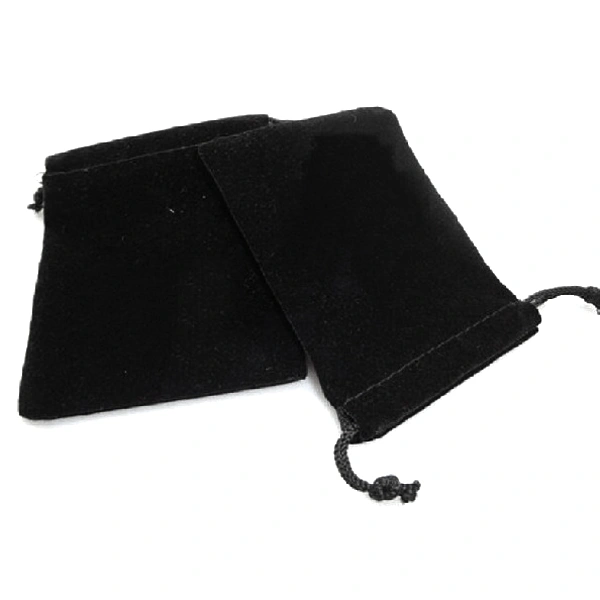 9*7cm Drawstring Jewellery Pouch Storage Bag - 10 pcs/set (Black)