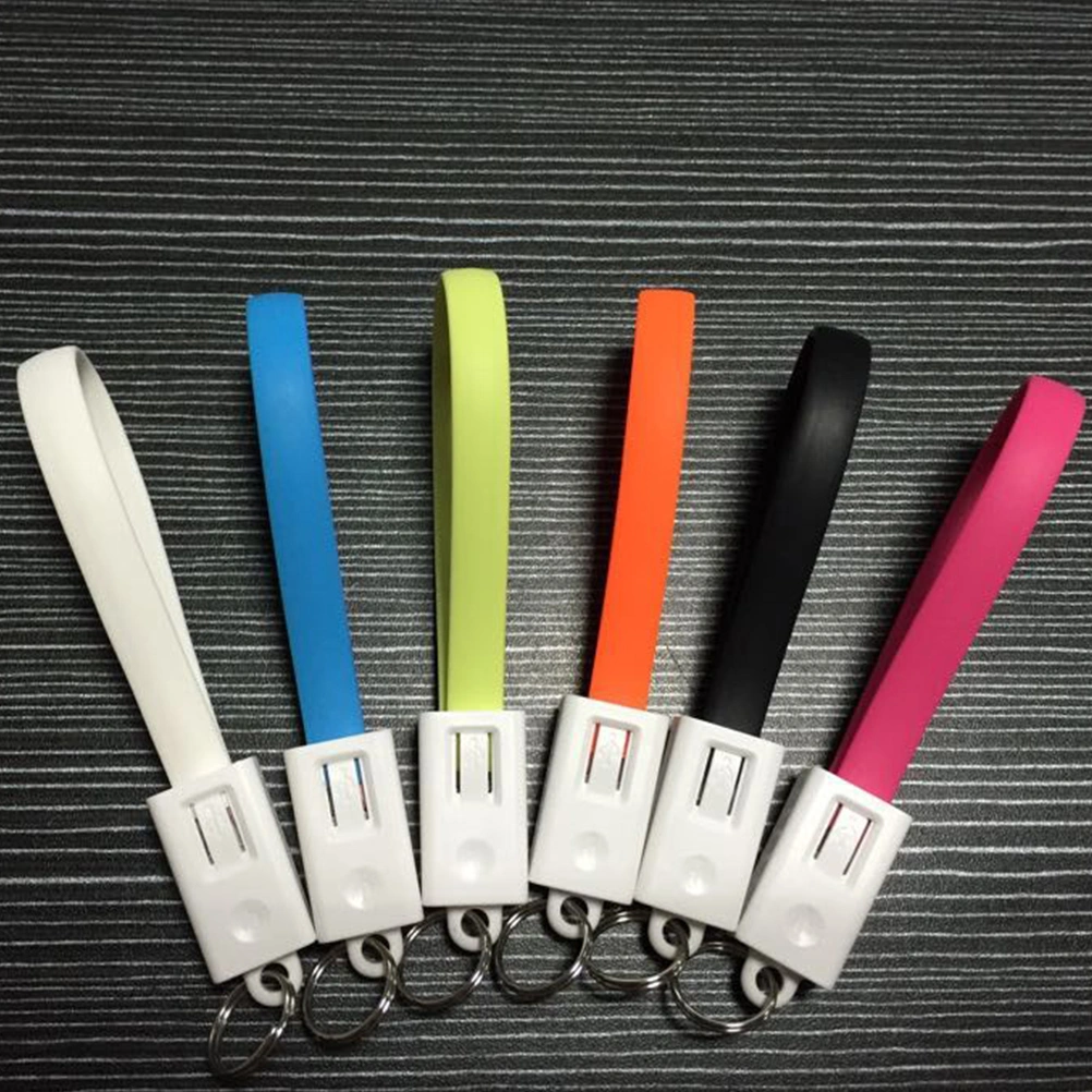 Micro USB Cable with Keychain Key Ring Data Sync Charging Cord Support for Android Nokia LG and More (Black)
