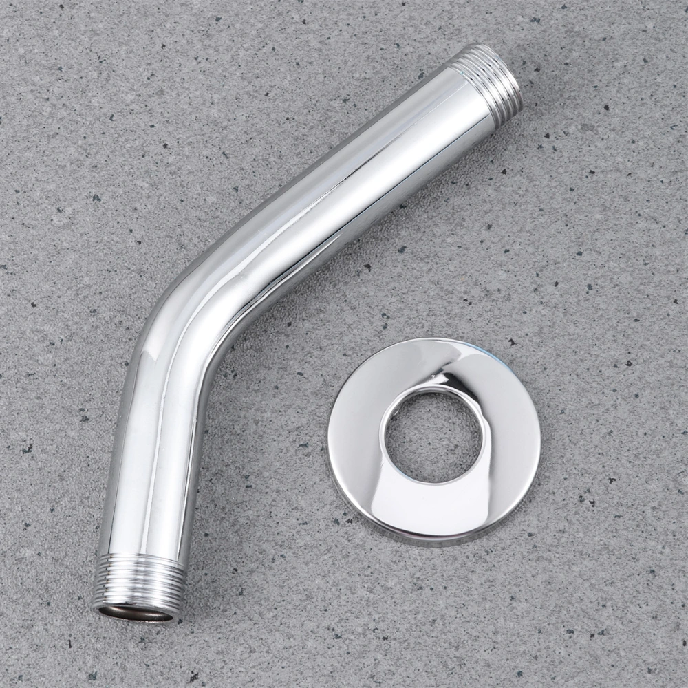 15cm Shower Arm and Flange Solid Stainless Steel Wall-Mounted for Fixed Shower Head Handheld Showerhead Mounts (Silver)