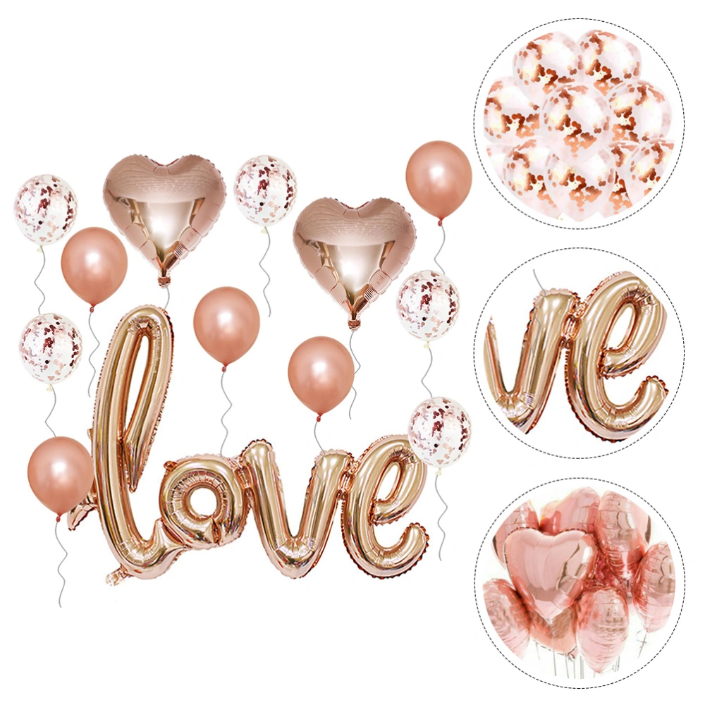 1 Set Wedding Latex Balloons Set Aluminum Film Balloons Party Decoration