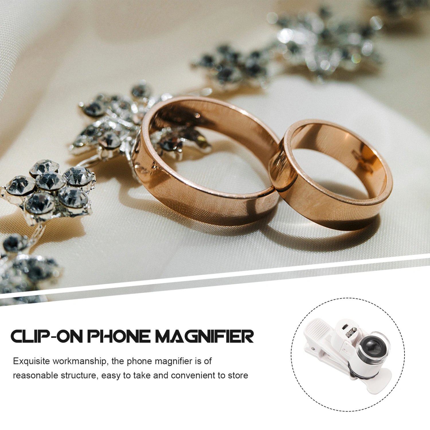 Clip-on Jewelry Magnifier Professional Magnifying Loupe Portable Magnifier Loop