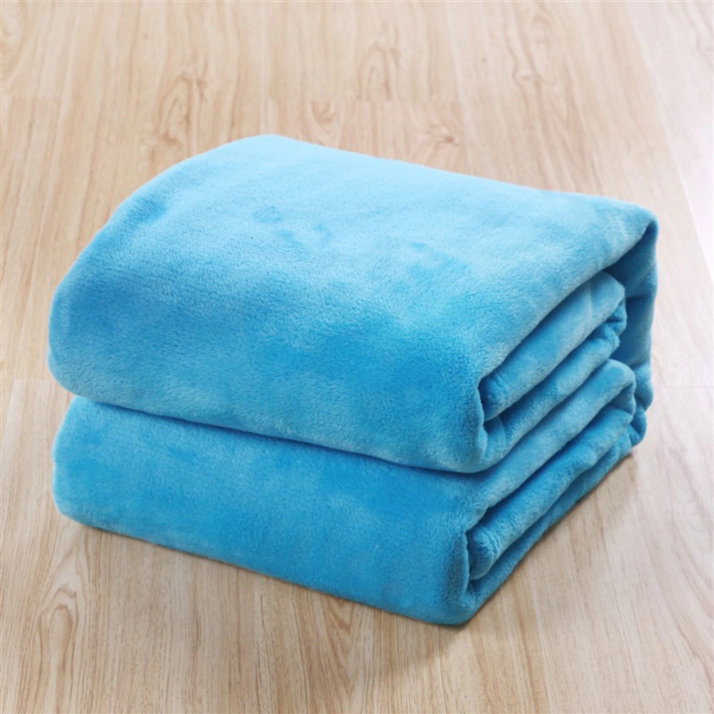 Gorgeous Flannel Fleece Pet Blanket Cozy Towel Solid Color Pet Blanket(Sky-blue)