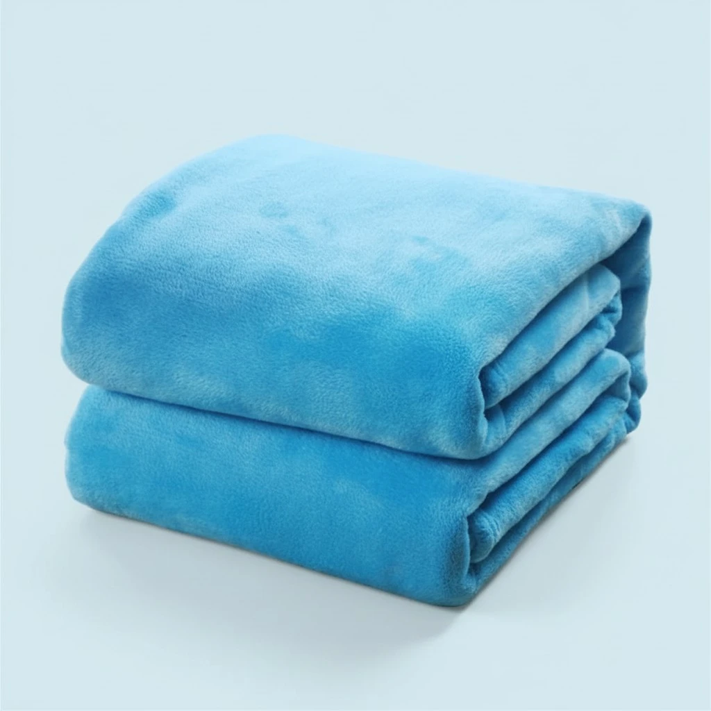Gorgeous Flannel Fleece Pet Blanket Cozy Towel Solid Color Pet Blanket(Sky-blue)